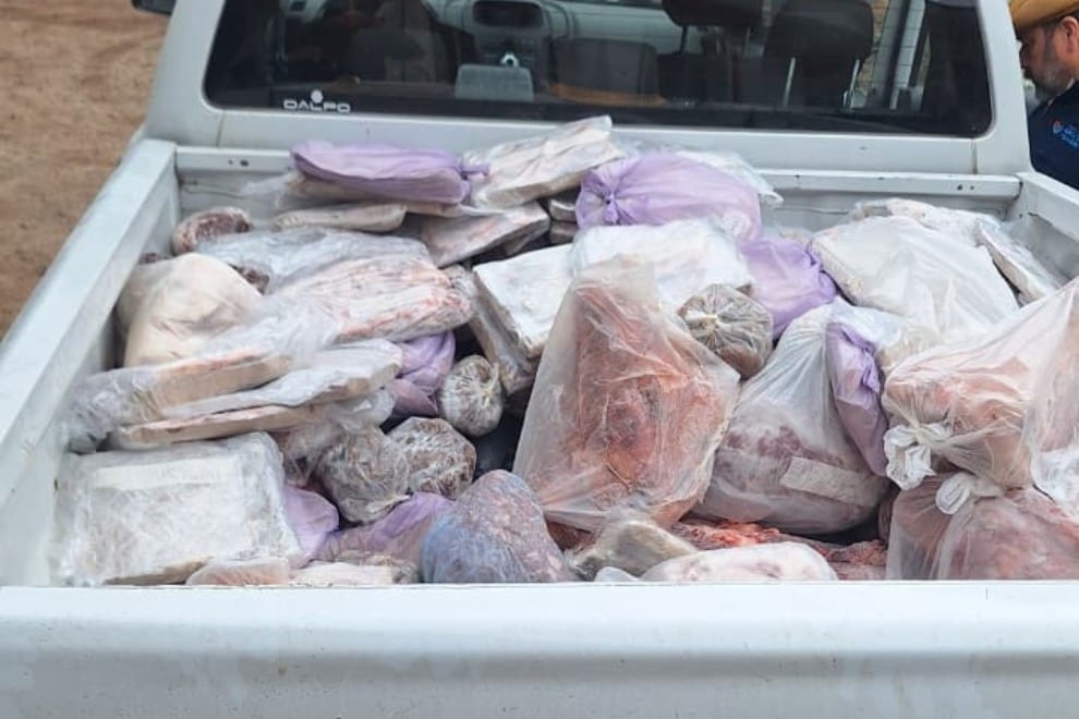 La carne decomisada.