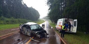 Garuhapé: despistó con su auto y terminó herido de gravedad