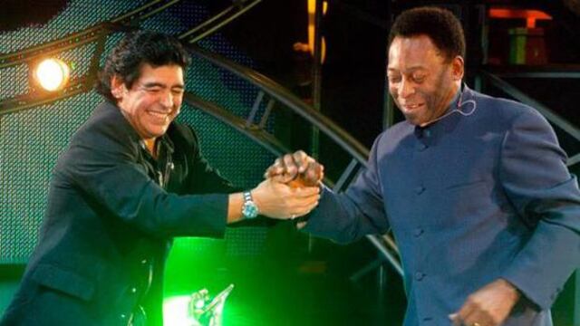 Maradona y Pelé, en 2005.