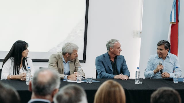 De izquierda a derecha: Alicia Aluani, Rogelio Frigerio, Darío Schneider y Henry Moreno (BID).