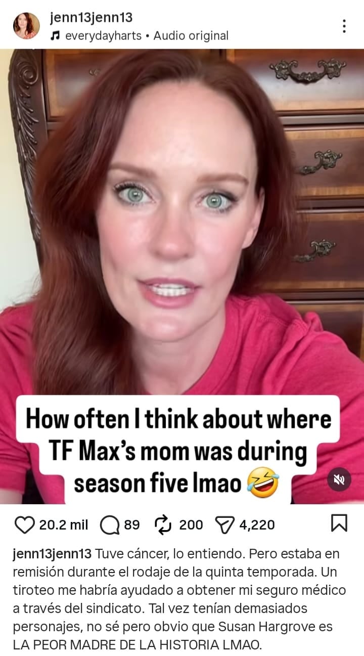 El descargo de Jennifer Marshall en Instagram.