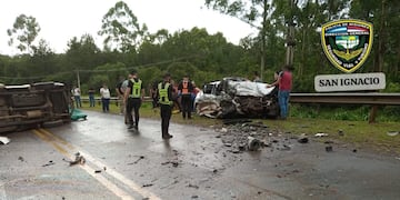 Tragedia vial en San Ignacio: cinco muertos en dos siniestros ocurridos sobre la Ruta Nacional 12.