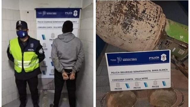 Robó 2 baldes y una hormigonera.