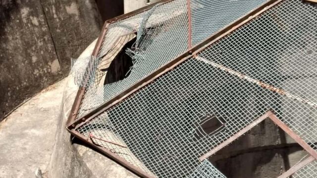 Los daños causados por los vándalos... Epec anunció que ya los repararon, y que la turbina está operativa.