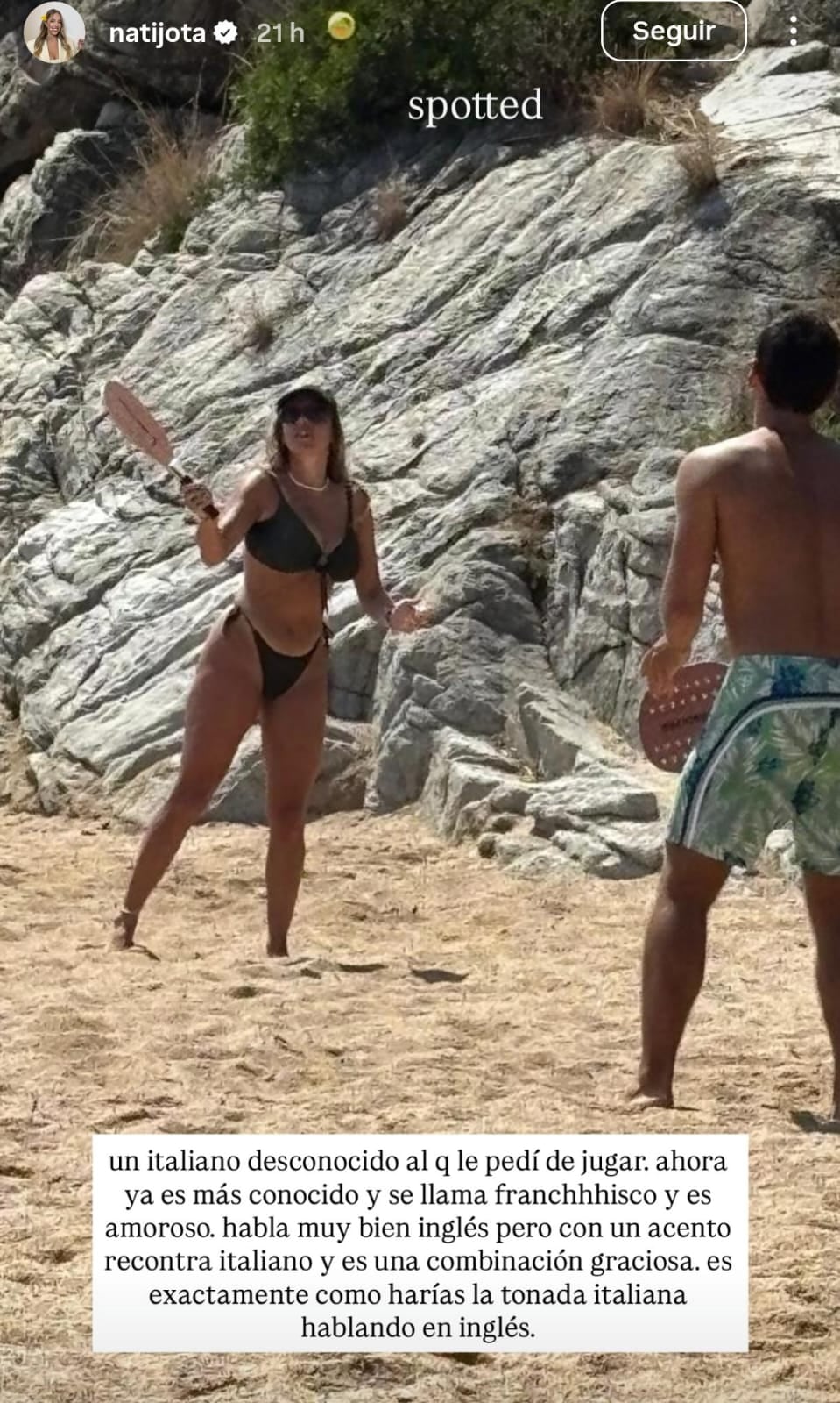 Desde las playas de Italia, Nati Jota encendió Instagram con una infartante microbikini total black