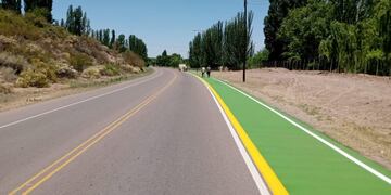 En la zona de El Carrizal se construyó 4.500 metros de ciclovía inclusiva ya que permite el uso de bicicletas adaptadas. Gentileza Municipalidad de Luján de Cuyo