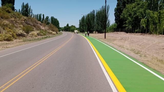 En la zona de El Carrizal se construyó 4.500 metros de ciclovía inclusiva ya que permite el uso de bicicletas adaptadas. Gentileza Municipalidad de Luján de Cuyo