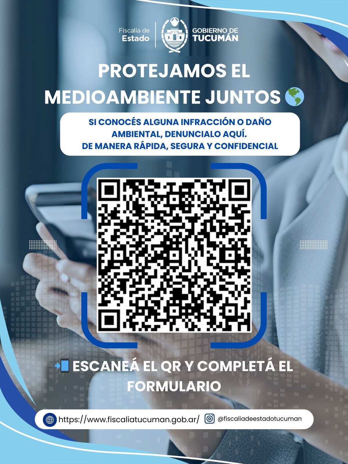 Mediante un código QR, la ciudadanía puede participar activamente en la protección ambiental de la provincia.