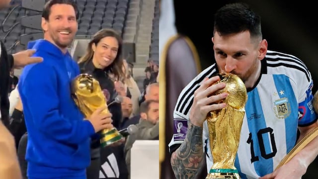 El ídolo levantó nuevamente la Copa del Mundo en un evento en Los Ángeles.
