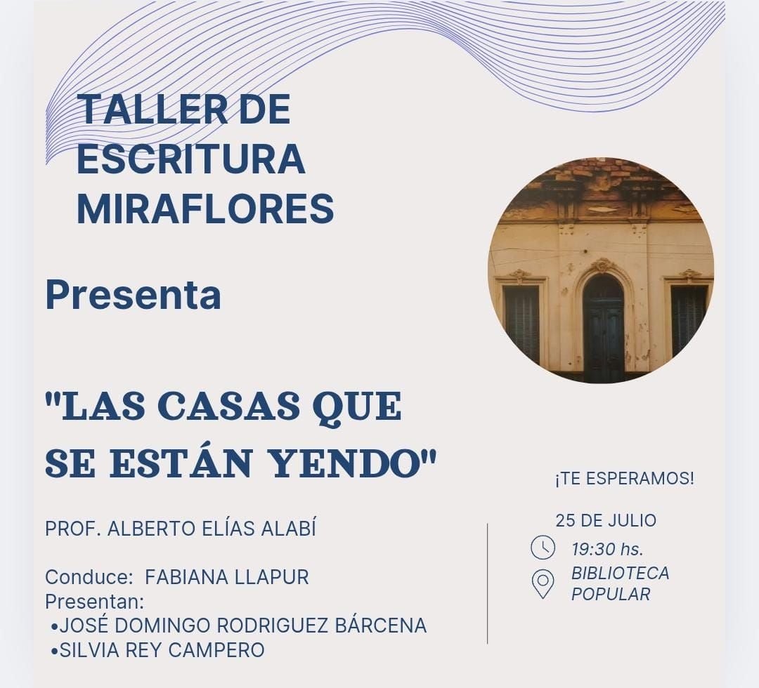 Pieza gráfica que invita a la presentación del libro "Casas que se están yendo" en San Salvador de Jujuy.