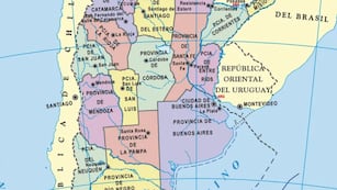 Mapa de una parte de Argentina. (La Nación)