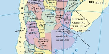 Mapa de una parte de Argentina. (La Nación)