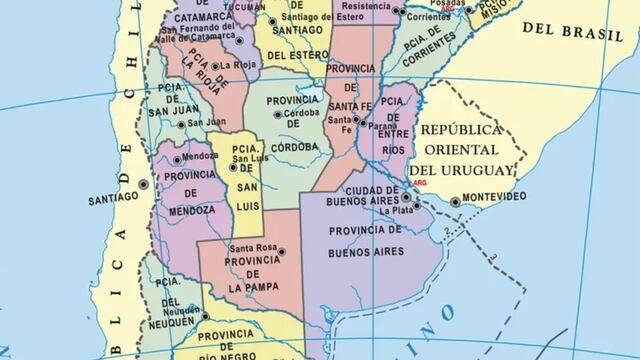 Mapa de una parte de Argentina. (La Nación)