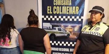 Las mujeres detenidas por agresión.