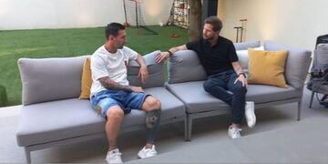 Lionel Messi y Sebastián Vignolo.