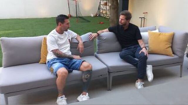 Lionel Messi y Sebastián Vignolo.