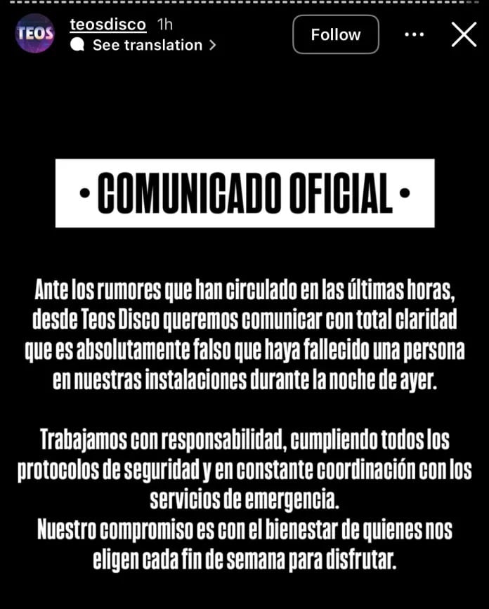 Comunicado de Teos Disco