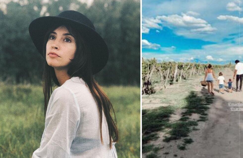 Agustina Córdova está de vacaciones en Mendoza con su pareja y su hijo, Andes
