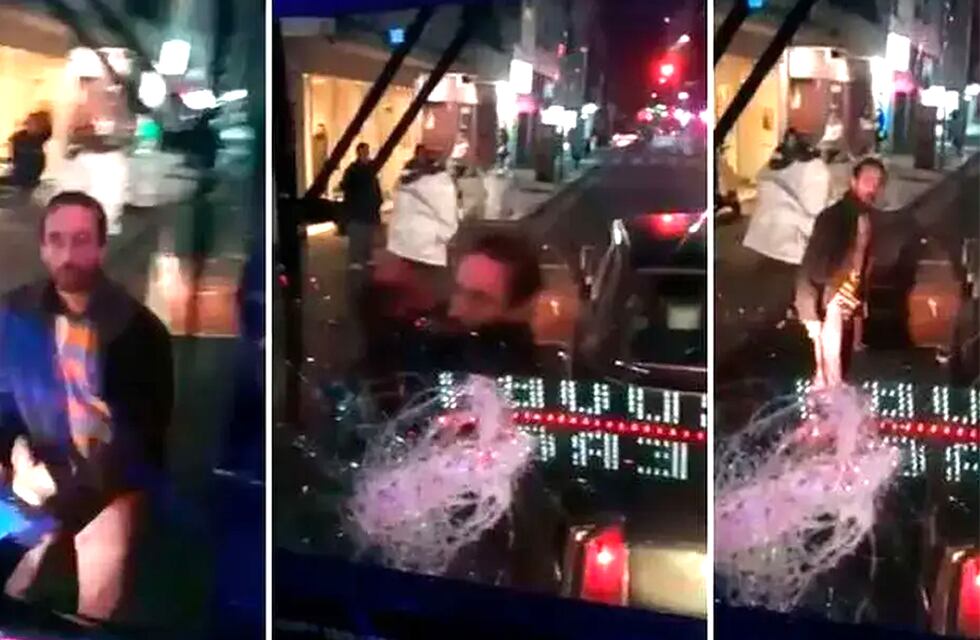 Un hombre destrozó un colectivo con un fierro tras una discusión de tránsito en Recoleta