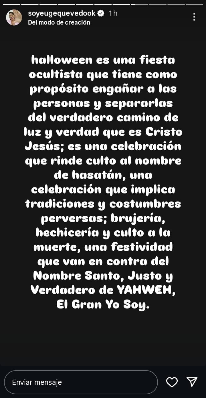 El mensaje de Euge Quevedo por Halloween.