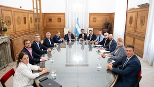 Diputados de Hacemos Coalición Federal reunidos con Nicolás Posse y Guillermo Francos (Foto: Prensa Ministerio del Interior)