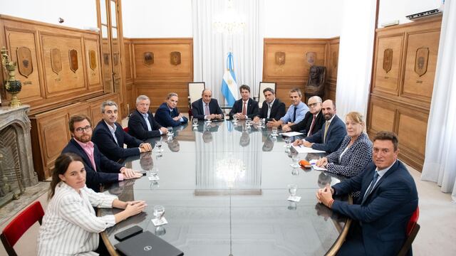 Diputados de Hacemos Coalición Federal reunidos con Nicolás Posse y Guillermo Francos (Foto: Prensa Ministerio del Interior)