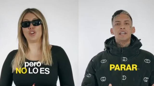 Captura del video que Wanda Nara y L-Gante grabaron para advertir sobre los riesgos de las apuestas online en sitios ilegales. (Captura)