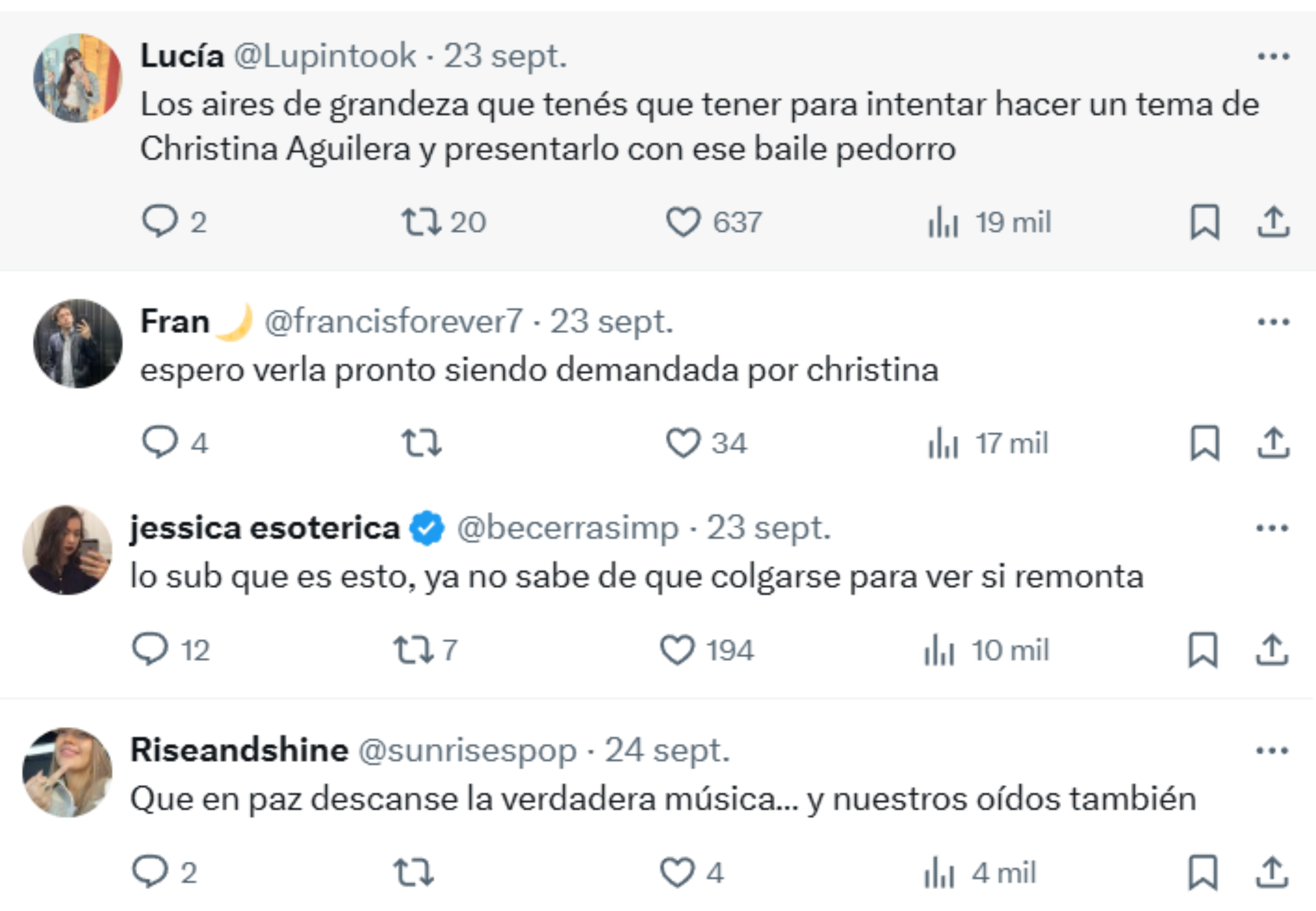 Las críticas que recibió Emilia.