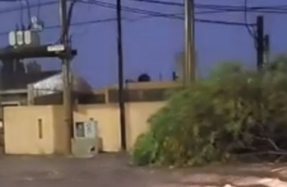 El video con las fuertes lluvias en el sur de Córdoba: apagón, voladura de techo y un árbol arrastrado