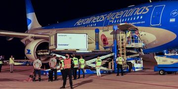 Llegó el vuelo de China con vacunas Sinopharm