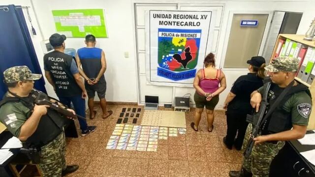 Desarticulan un narcokiosco en Montecarlo: hay una pareja detenida y gran cantidad de droga incautada.