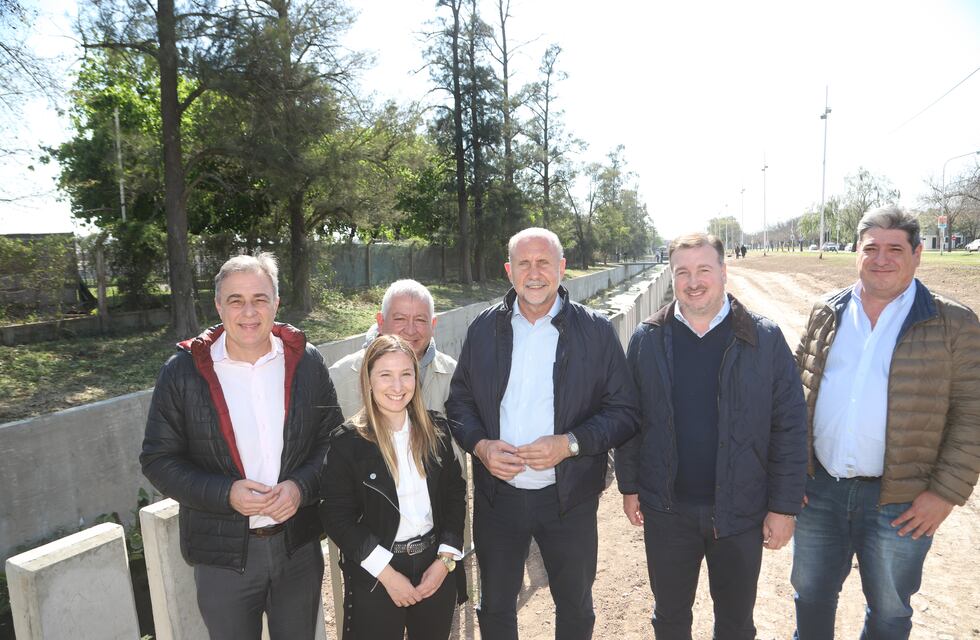 Perotti y Castellano recorrieron la obra del Canal Sur cerca de Ben Hur