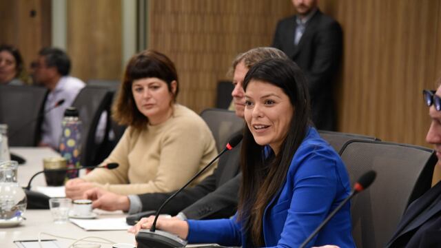 La diputada Emilia Orozco (LLA-Salta) en la Comisión de Libertad de Expresión (Foto: HCDN)