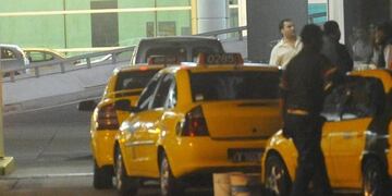 Taxistas- imagen de archivo