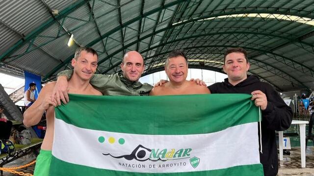 Nadadores del Cultural de Arroyito Guyón, Curvino, Cismondi y Burzio