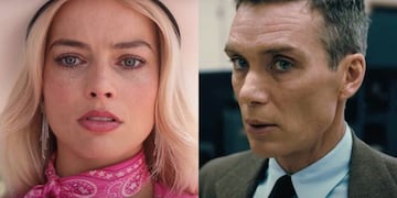 Margot Robbie y Cillian Murphy en Barbie y Oppenheimer.