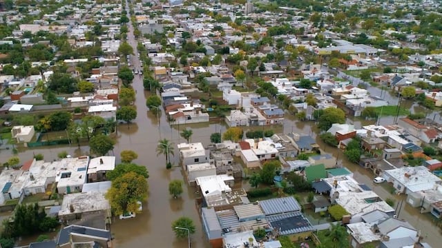 Así estaba Marcos Juárez este viernes (Bomberos).