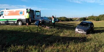 Choque en Ruta 12, que terminó sin heridos de gravedad.