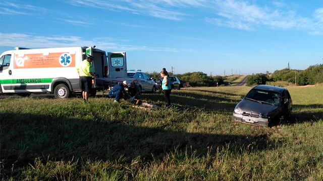 Choque en Ruta 12, que terminó sin heridos de gravedad.