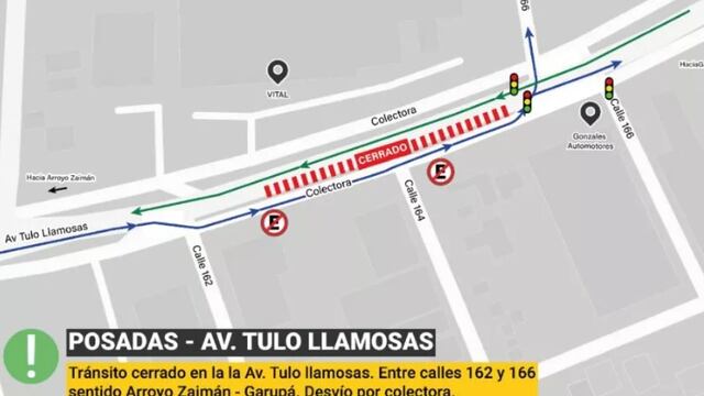 Interrumpen el tránsito sobre la avenida Tulo Llamosas en Posadas.