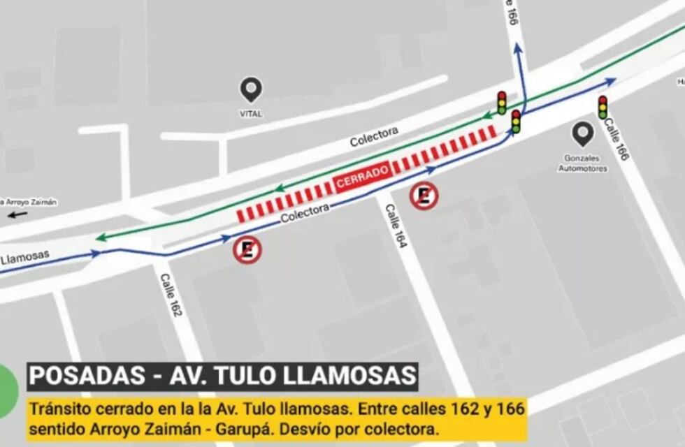 Interrumpen el tránsito sobre la avenida Tulo Llamosas en Posadas