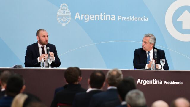 Martín Guzmán junto Alberto Fernández en Casa Rosada. (Foto: Federico López Claro)