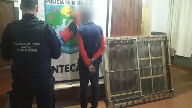 Detuvieron a un joven que transportaba un ventanal robado en Montecarlo.