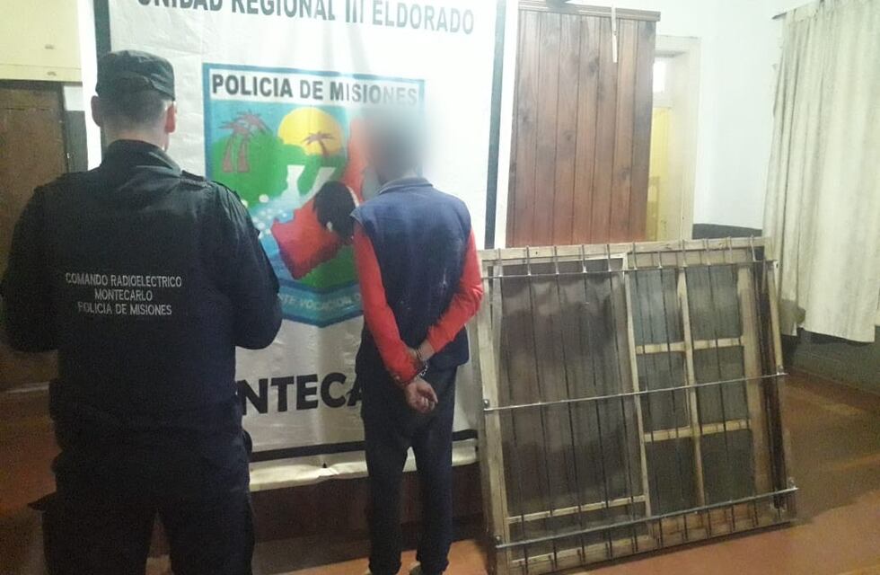 Detuvieron a un joven que transportaba un ventanal robado en Montecarlo