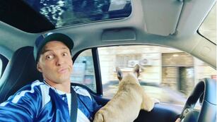 Pérez Algaba con uno de sus perros. (Instagram / fernandoperezalgaba)