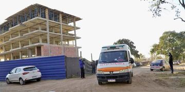 La obra en construcción en la que murió un trabajador de Río Cuarto.