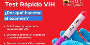 Realizarán testeo gratuito de VIH en Puerto Iguazú.