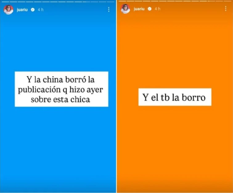 Así la China Suárez borró las historias defendiendo a Mauro Icardi.