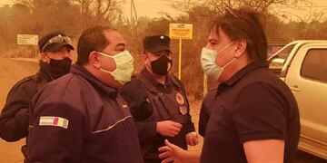Diego Concha y Alfonso Mosquera, antes de la renuncia del ex director de Defensa Civil. (Archivo/Gobierno de Córdoba).