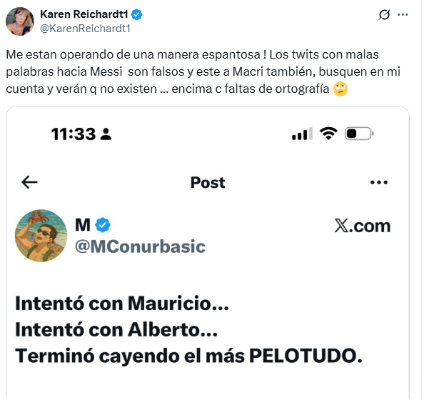 El descargo de Karen Reichardt